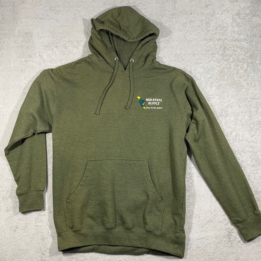 Independent Trading Co Hoodie Mens M Green Mid-State Supply Wisconsin Graphic - Picture 1 of 13